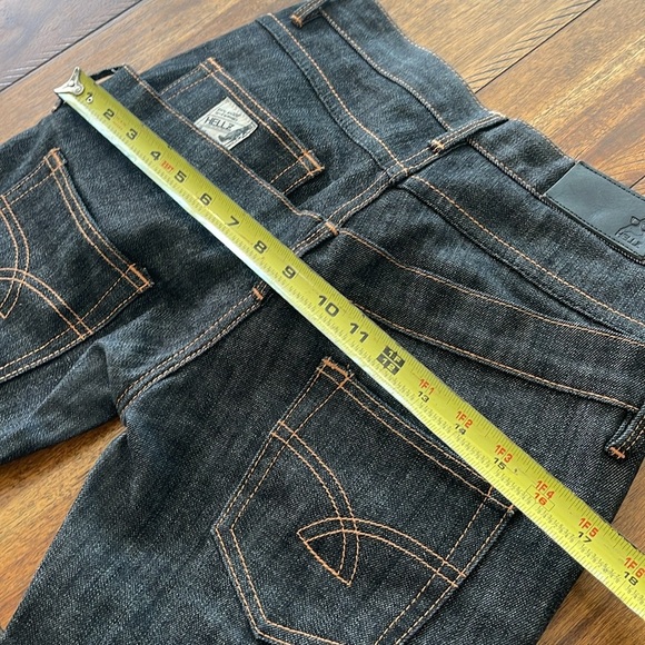 Hellz double waistband black denim jeans sz 25 edgy streetwear high rise waisted - Picture 15 of 17